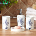 Porcelana decalque banheiro acessórios 4pcs, conjunto de estilo chinês clássico banho